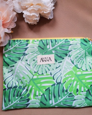 Kosmetyczka zielone liście