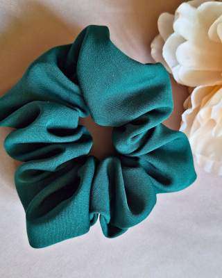 Scrunchie gumka do włosów marchiano ciemna zieleń
