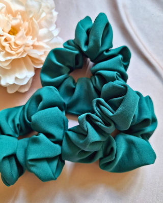 Scrunchie gumka do włosów marchiano ciemna zieleń